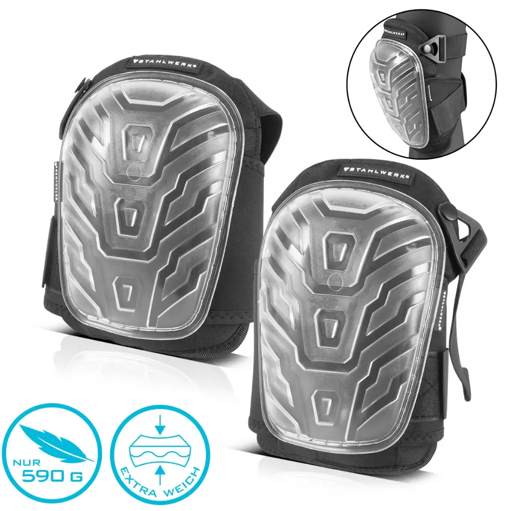 STAHLWERK Profi Knieschoner, Knieschützer, Kniepolster formstabil, hochbelastbar