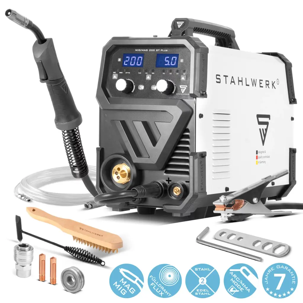 STAHLWERK Schweißgerät MIG MAG 200 ST PLUS Schutzgas-Schweißgerät IGBT mit 200 A