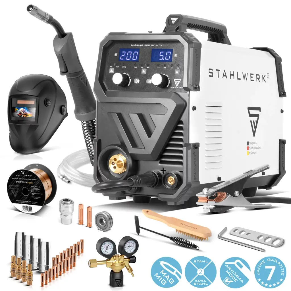 STAHLWERK Schweißgerät MIG MAG 200 ST PLUS Vollausstattung IGBT Inverter 200 A