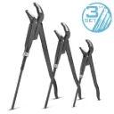 STAHLWERK Rohrzangen 3er Set 1, 1,5, 2 Zoll Chrom-Vanadium Wasserpumpenzangen