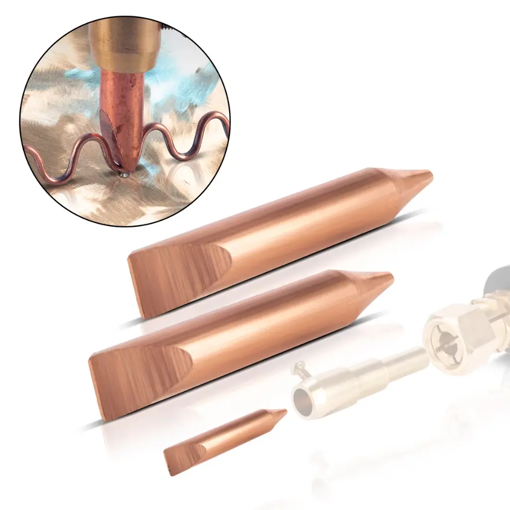 STAHLWERK 2 x Punktschweißelektrode für Wellendraht, Smart Repair Zubehör für Ausbeulspotter / Dellenlifter / Punktschweißgerät / Ausbeulwerkzeug zur professionellen Reparatur von Kfz Karosserien 