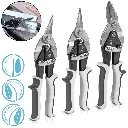 STAHLWERK Blechschere 3er Set gerader, linker und rechter Schnitt Profi-Metallschere | Blechschneider | Metallschneider zum professionellen Schneiden von Metallblechen 