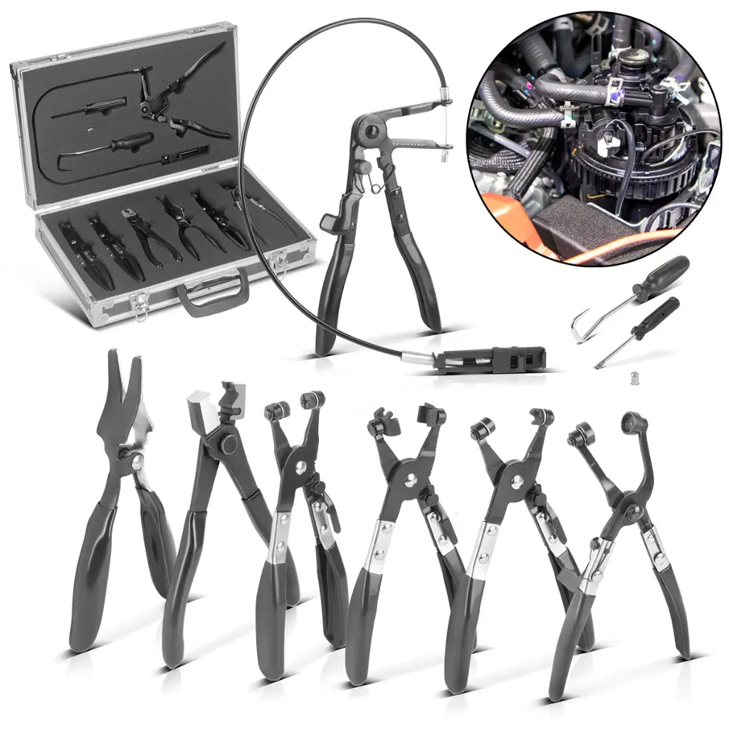 STAHLWERK Schlauchschellen-Zangen 9-teiliges Set Montage von Schlauchschellen