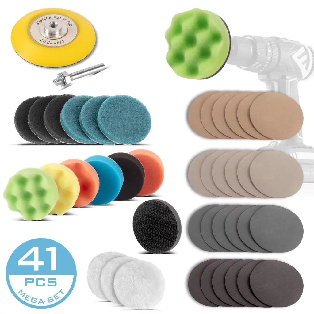 STAHLWERK Scheinwerfer Reparatur Set 41teilig Polierset Scheinwerferaufbereitung