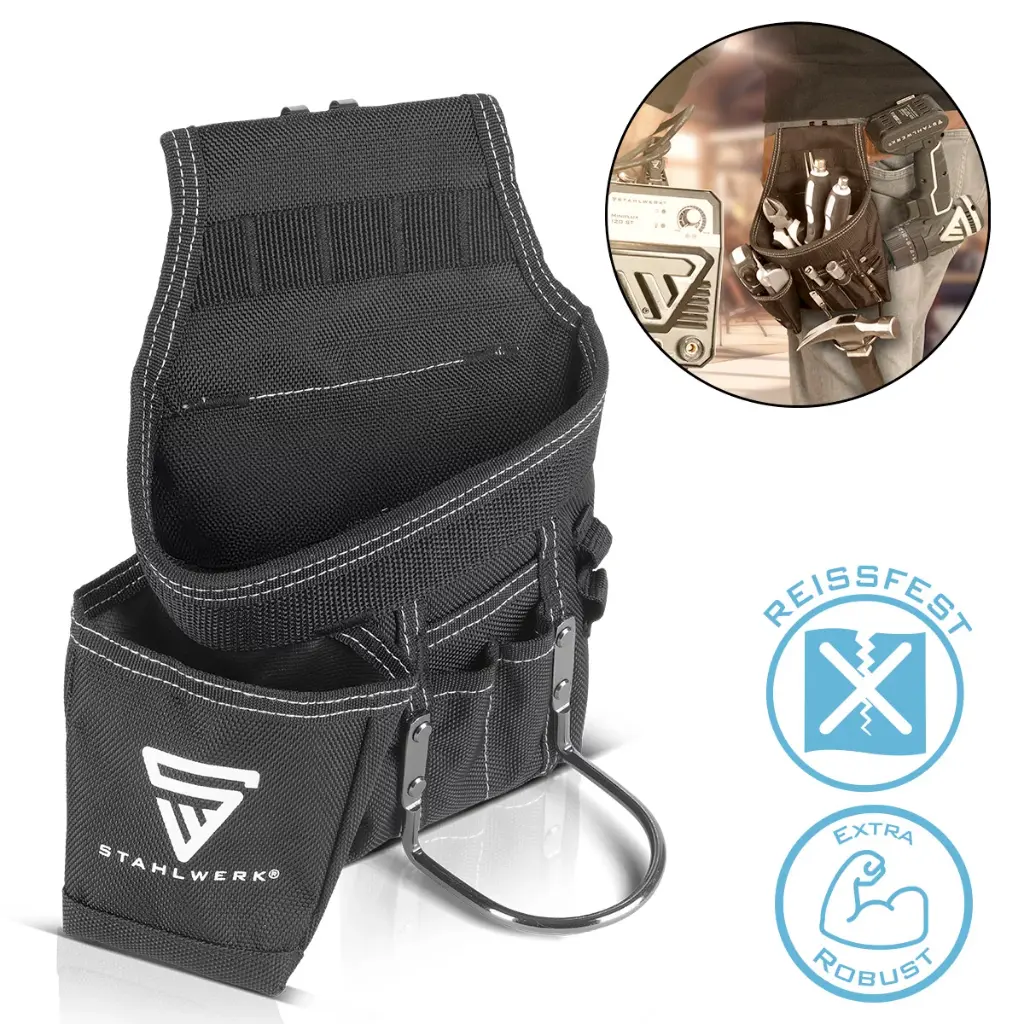 STAHLWERK Werkzeuggürtel Werkzeug Gürteltasche Handwerkergürtel aus Polyester