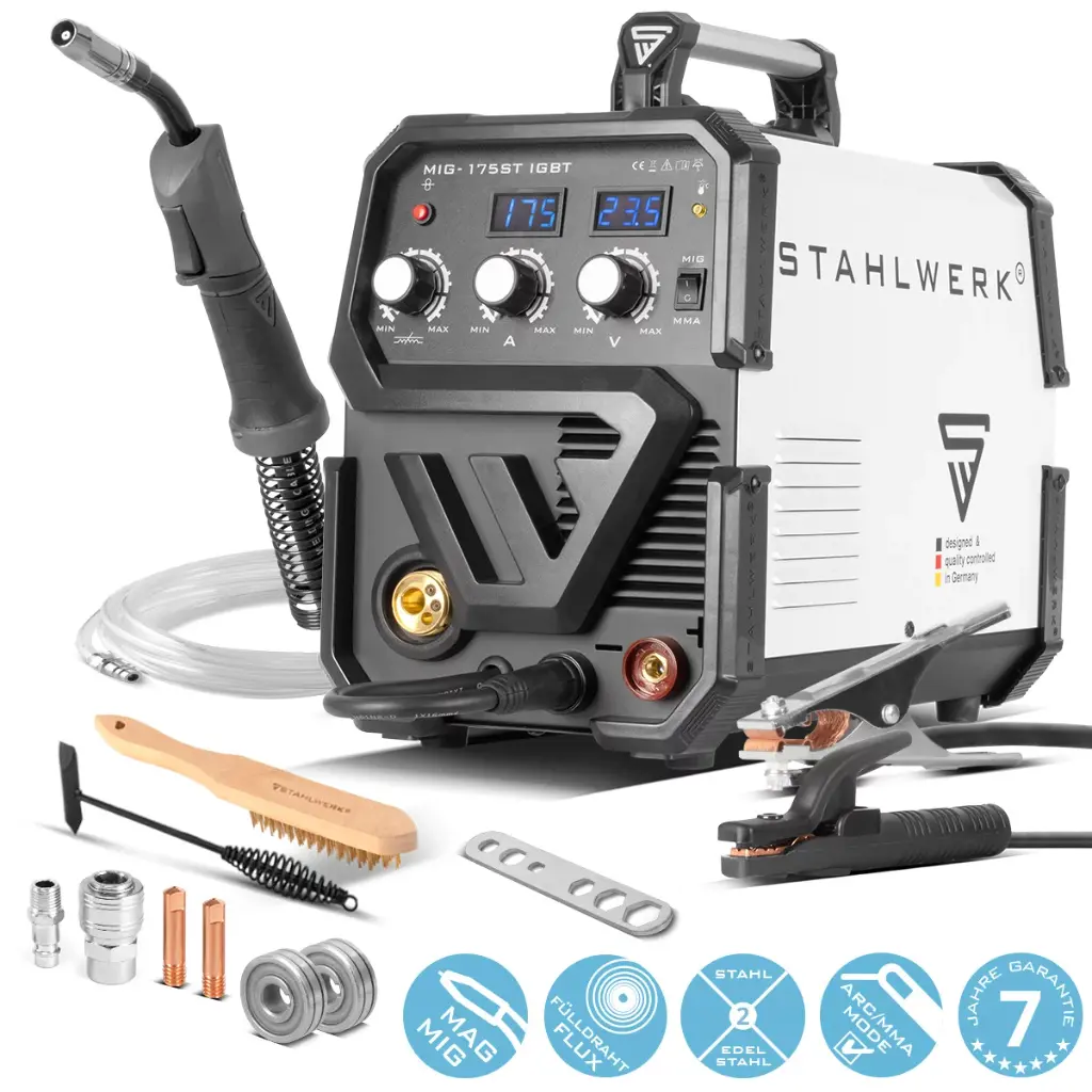 STAHLWERK Schutzgas Schweißgerät MIG 175 ST IGBT - MIG MAG mit 175 Ampere