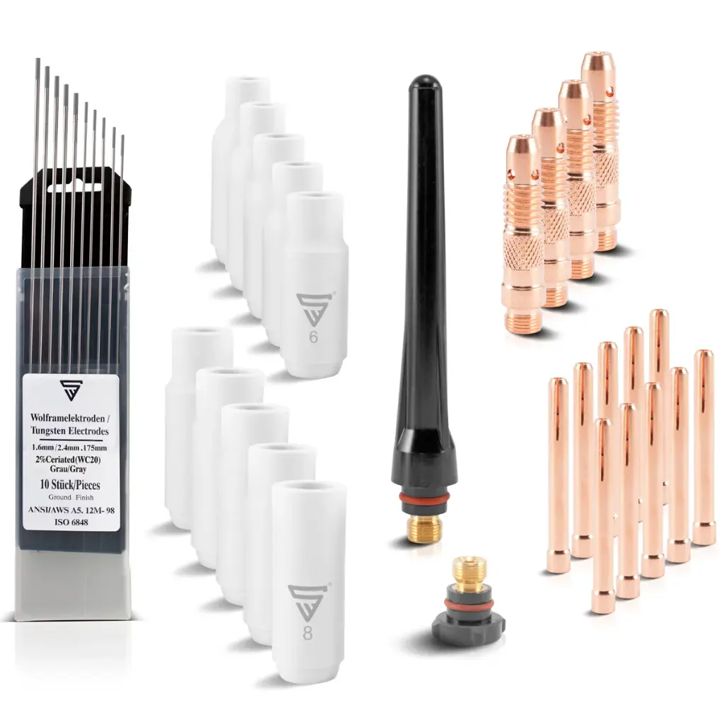 STAHLWERK WP26 WIG Verschleißteile Set 36tlg Schweißzubehör für WP SR 17 18 26