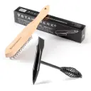 STAHLWERK Schlackehammer und Drahtbürste Set | Robuster 300 g Schweißerhammer aus Stahl mit vibrationshemmendem Griff sowie Spitz- und Flachmeißel | Edelstahl-Drahtbürste mit 4 Reihen 