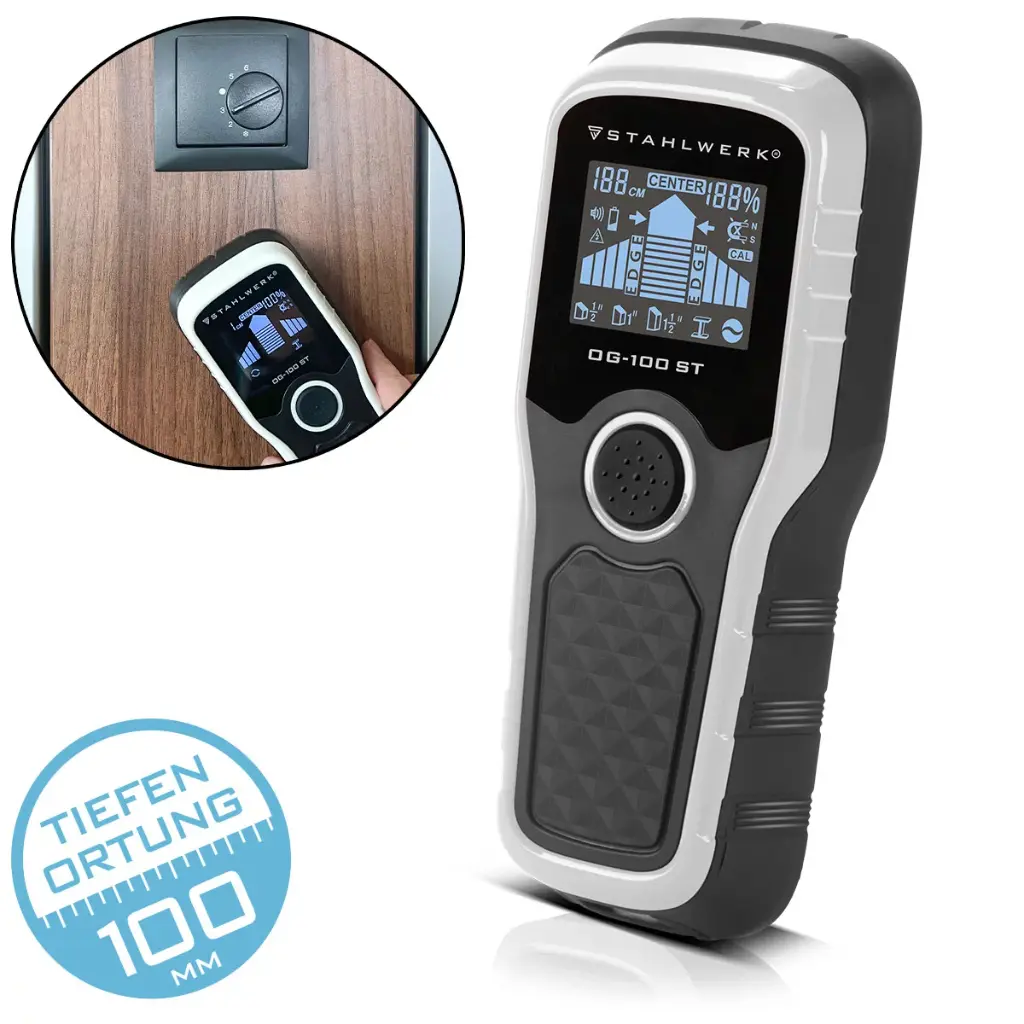 STAHLWERK Ortungsgerät OG-100 ST Wandscanner, Metalldetektor, Leitungssucher