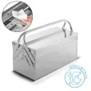 STAHLWERK Werkzeugkasten Edelstahl Werkzeugkiste leer Werkzeugbox