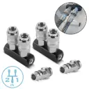 STAHLWERK 2 x 2-fach Druckluft-Verteiler bis 35 bar mit Schnellkupplung 1/4 Zoll