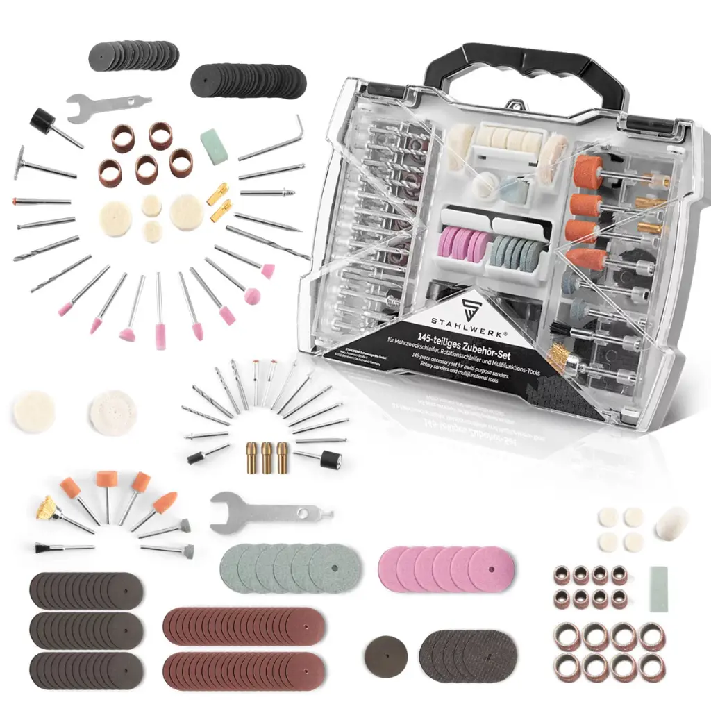 STAHLWERK Schleif Zubehör Set 225 Teile Mehrzweckschleifer, Rotationsschleifer