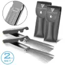 STAHLWERK Schweißdüsenreiniger Edelstahl-Feilen 13 in 1 praktischen Etui 2er Set