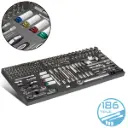 STAHLWERK Werkzeugeinlage mit 186-teiligem Bit- und Steckschlüssel-Satz CrV