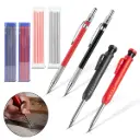 STAHLWERK Tieflochmarker Bleistift 4er Set 36 Ersatzminen integriertem Spitzer