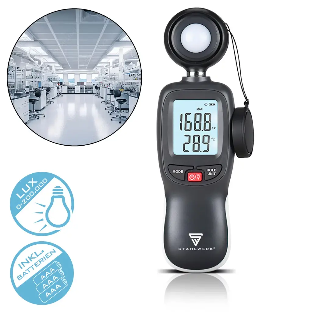 STAHLWERK Lux-Messgerät digitales Beleuchtungsmessgerät Messung Lichtintensität