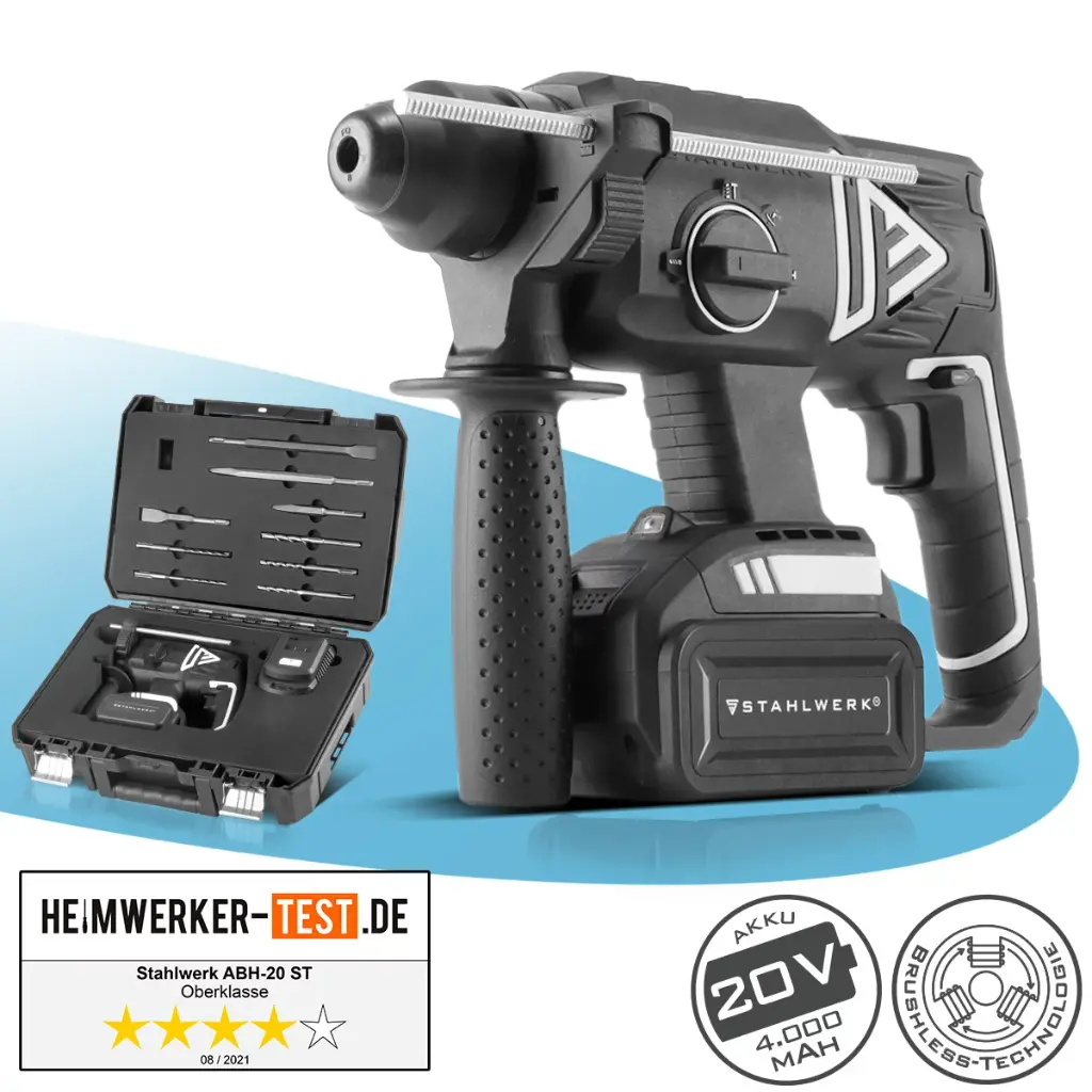 STAHLWERK Akku Bohrhammer ABH-20ST Brushless 20V/4Ah 0 - 1350 min-1 SDS-plus