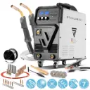 STAHLWERK Schweißgerät MIG 270 Puls Pro | 4-in-1 Schutzgas-Schweißgerät mit Pulsfunktion mit AK25/MB25 Alu-Schweißbrenner und Verschleißteile-Set für Aluminium-Schweißen | Inverter mit 270 A 