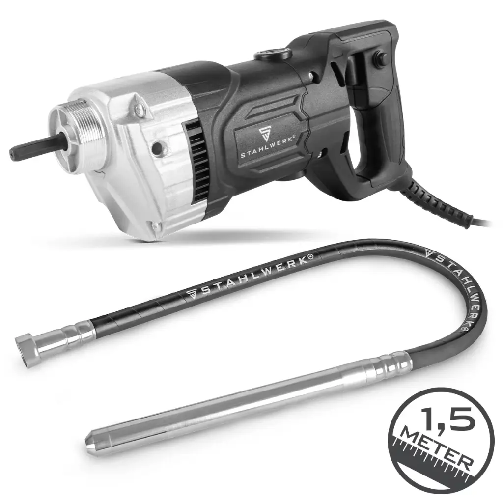 STAHLWERK Betonverdichter 900W mit Rüttelflasche 35mm 1,5m Innenrüttler Betonbau