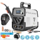 STAHLWERK Schweißgerät FLUX 160 ST Digital mit 160 A Vollausstattung, synergischem Drahtvorschub, Lift TIG und MMA Funktion zum Schweißen ohne Schutzgas