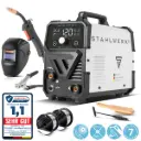 STAHLWERK Schweißgerät Mini FLUX 120 ST Digital mit 120 A Vollausstattung, synergischem Drahtvorschub, Lift-TIG und ARC/MMA Funktion zum Schweißen ohne Schutzgas