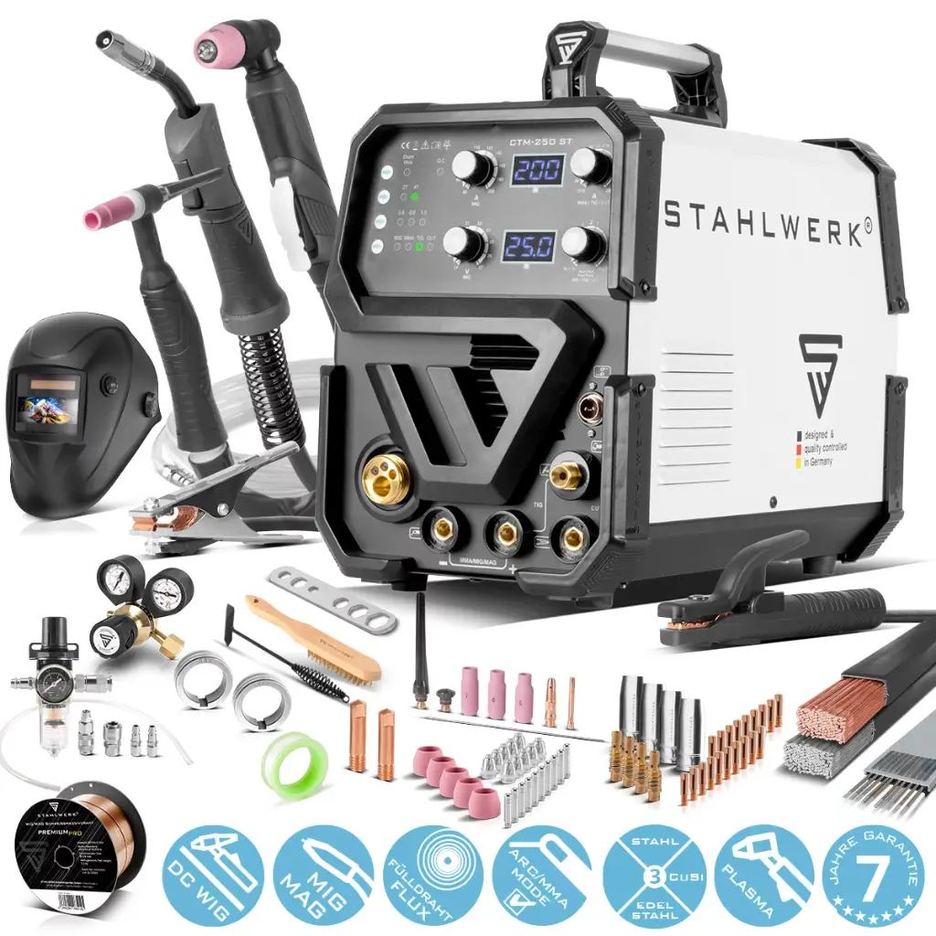 STAHLWERK 4 in 1 Kombi-Schweißgerät CTM-250 ST mit 200 A und 50 A Plasma-Funktion Vollausstattung