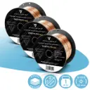 STAHLWERK MIG/MAG Schweißdraht Ø 0,8 mm, Stahl SG2 ER70S-6, auf 1 kg D100 Drahtrolle mit 16 mm Dorn, universell einsetzbar, praktisches 3er Set 