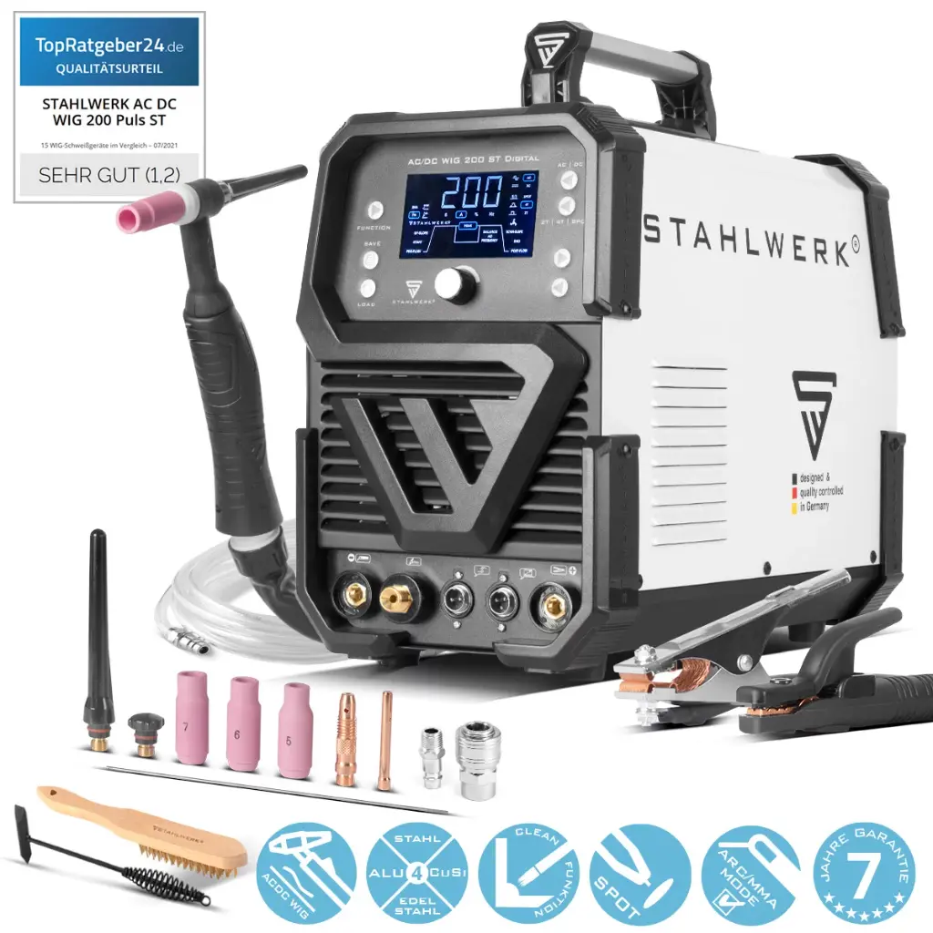 STAHLWERK Schweißgerät AC/DC WIG 200 ST Digital Kombischweißgerät 200 A