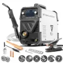 STAHLWERK Schweißgerät MIG MAG 200 ST Digital Schutzgas-Schweißgerät | Inverter mit 200 A, Spot-Funktion, synergischem Drahtvorschub, FLUX und MMA | ARC Funktion 