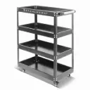 STAHLWERK Werkzeugwagen ST-875 Werkstattwagen | Rollwagen | Transportwagen | Montagewagen | Plattformwagen | Etagenwagen mit 4 Ladeflächen 