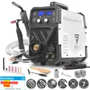 STAHLWERK MTM-200 ST 3-in-1 Schutzgas-Schweißgerät | 200 A Kombi-Inverter für WIG, MIG/MAG, MMA, FLUX, CuSi3-Löten | HF-Zündung | Synergischer Drahtvorschub | VRD und Hotstart | 2-Takt / 4-Takt Modus 