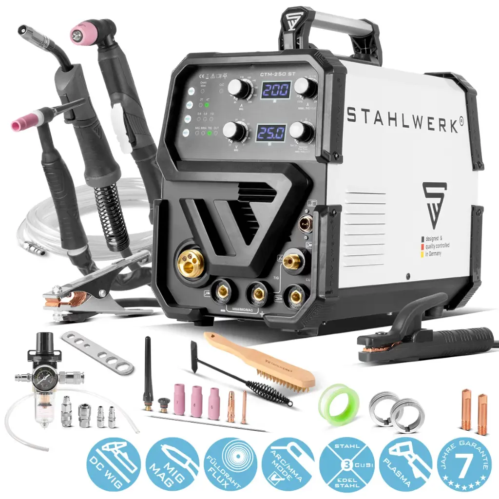 STAHLWERK 4 in 1 Kombi-Schweißgerät CTM-250 ST mit 200 A und 50 A Plasma-Funktion