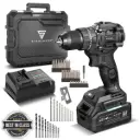 STAHLWERK Akku-Schlagbohrschrauber KALLE | Akkuschrauber | Akkubohrer | Bohrschrauber | 20 Volt-System | 65 Nm Drehmoment | 2-Gang-Getriebe | 13 mm Schnellspannbohrfutter | Brushless 
