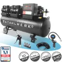 STAHLWERK Kompressor ST-2410 Pro Vollausstattung | 10 bar | 9,86 PS | 7,25 kW | 1250 l/min | 240 L Tank | Ölfrei | Brushless-Motor | 5 Meter Schlauch | Reifenfüller | 3-fach Verteiler | Ausblaspistole 