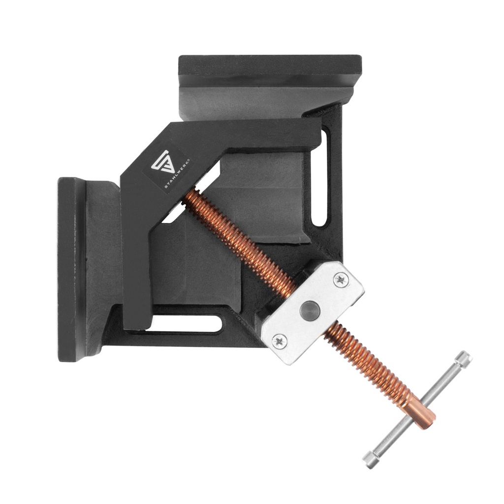 STAHLWERK WK-100 ST Schweißwinkelklemme / Winkelspanner mit 100 mm Maulweite zum Fixieren von Werkstücken im 90° Grad Winkel 