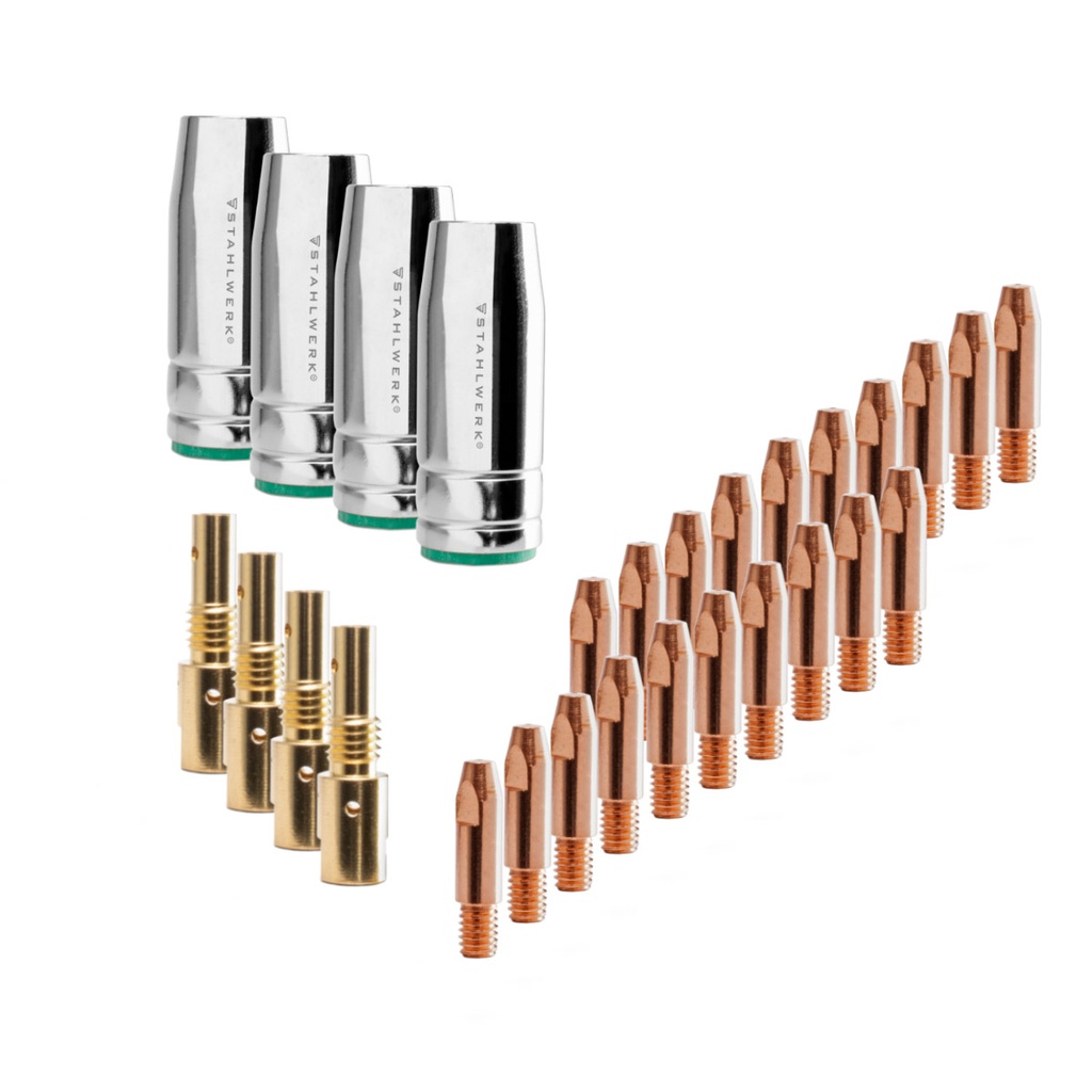 STAHLWERK Verschleißteile Set 28-teilig MIG MAG Alu für AK25/MB25 Schweißbrenner