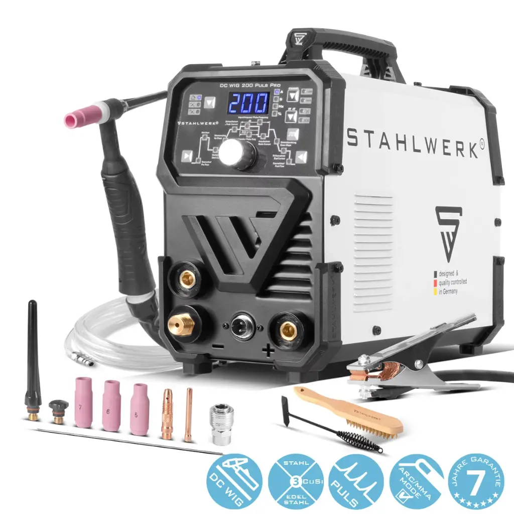 STAHLWERK Kombi-Schweißgerät DC WIG 200 Puls Pro 2 in 1