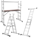 STAHLWERK Leitergerüst LG-270 ST 150 kg Tragkraft, 3 in 1 Mehrzweckleiter