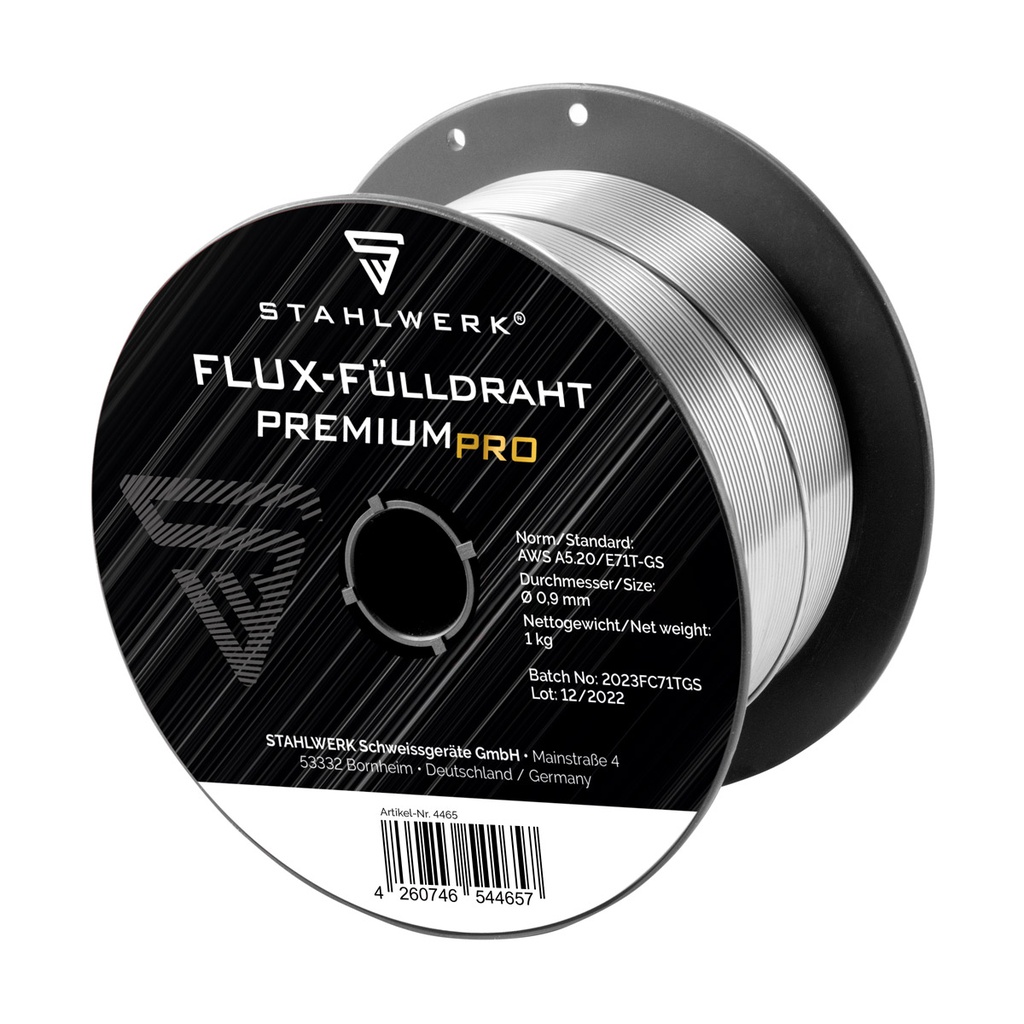 STAHLWERK Fülldraht FLUX E71T-GS 0,9mm 1 kg Drahtrolle D100 Schweißdraht MIG MAG