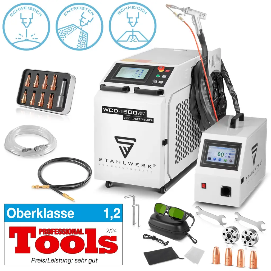 VORFÜHRGERÄT - STAHLWERK 3-in-1 Laser-Schweißgerät WCD-1500 Laser Pro 