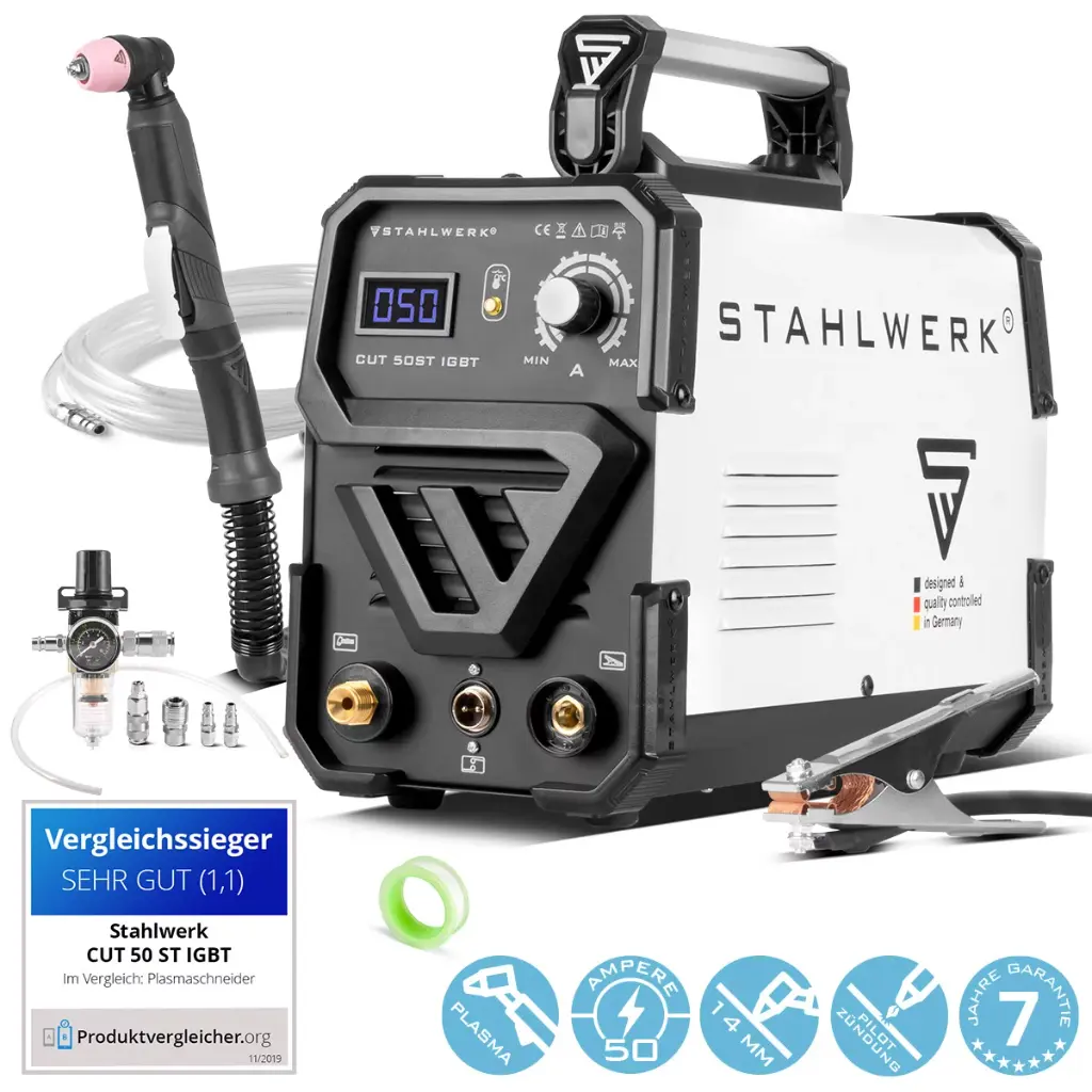 STAHLWERK Plasmaschneider CUT 50 ST IGBT mit 50 Ampere, bis 14mm Schneidleistung