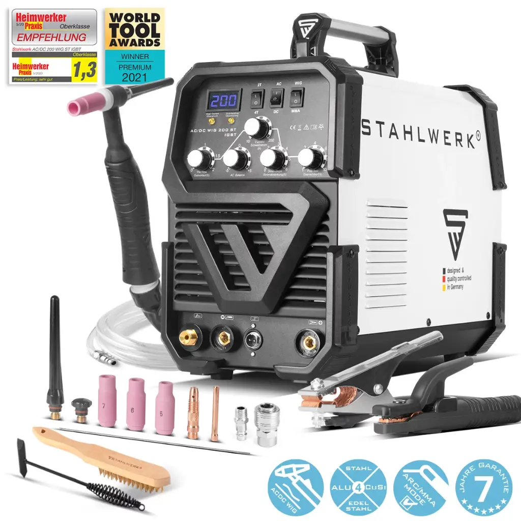 STAHLWERK Kombi Schweißgerät AC/DC WIG 200 ST IGBT 200 Ampere