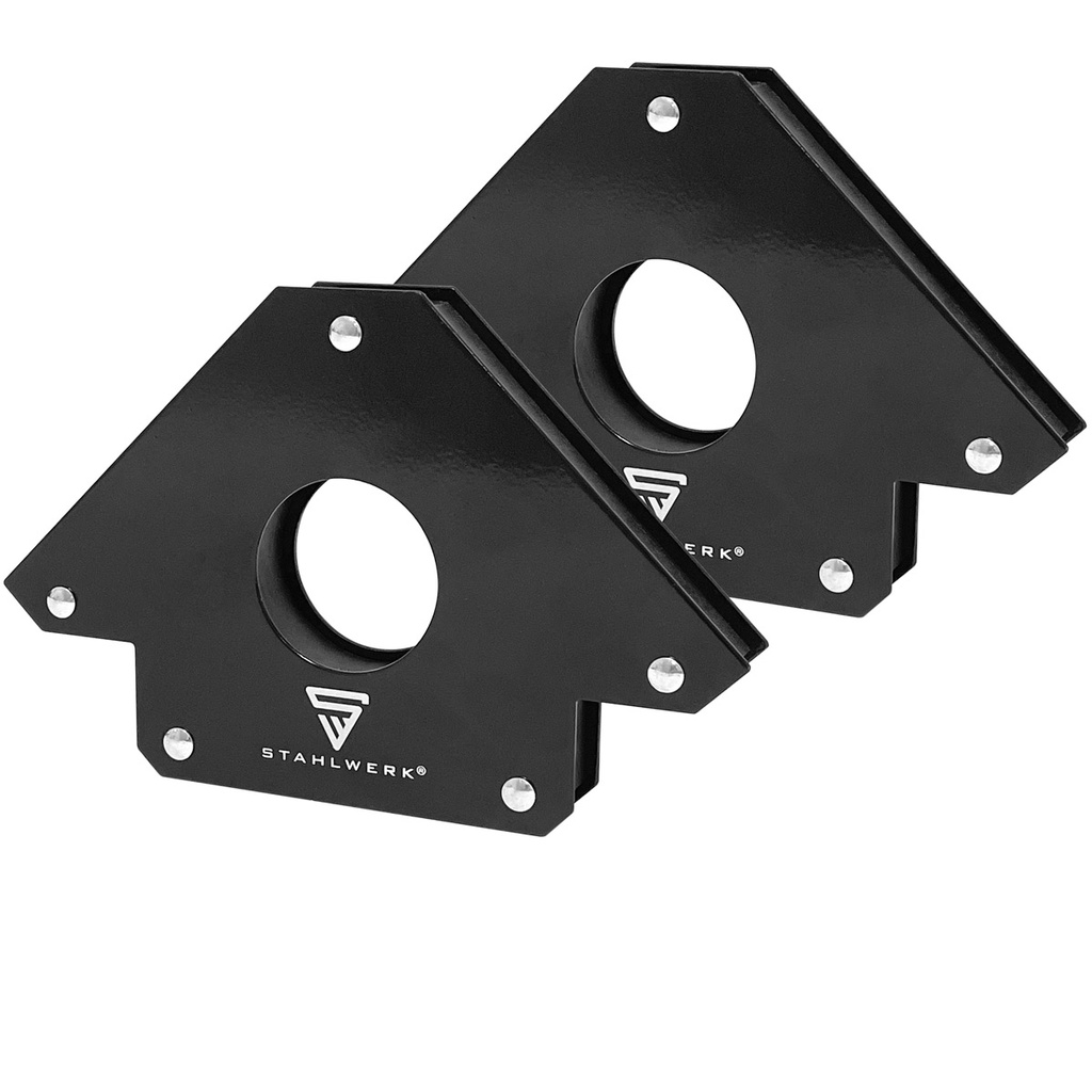 STAHLWERK 2er Set Magnet-Schweißwinkel 34 kg | 75 lbs praktischer Schweißmagnet | Magnetwinkel | Schweißpositionierer mit starker Haftkraft 
