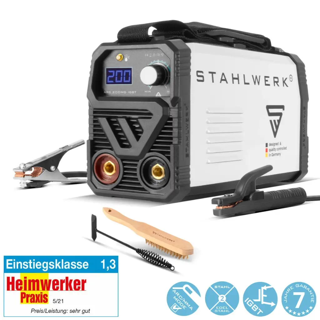 STAHLWERK Schweißgerät ARC 200 MD IGBT MMA E Hand Inverter Single-Board 200 A