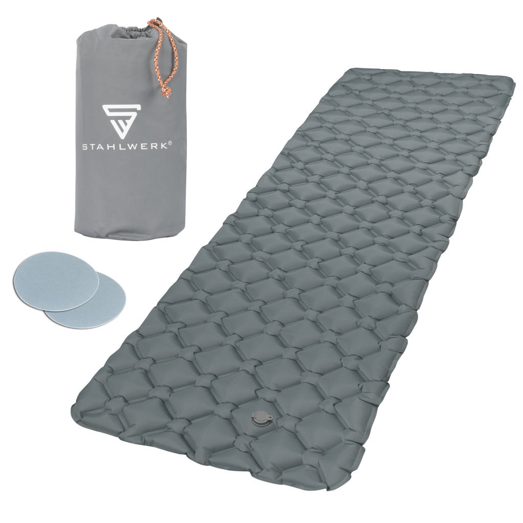 STAHLWERK Luftmatratze LM-70 ST 194 x 60cm Aufblasbares Luftbett Campingmatratze