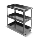 STAHLWERK Werkzeugwagen ST-730 Werkstattwagen | Rollwagen | Transportwagen | Montagewagen | Plattformwagen | Etagenwagen mit 3 Ladeflächen 