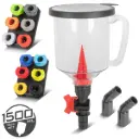 STAHLWERK Universelles Motoröl-Einfülltrichter-Set | 18-teiliges Kfz-Öltrichter-Set mit 12 Kfz-Adaptern | Trichtervolumen 1500 ml | Auslaufsicher und praktisch für Ölwechsel 