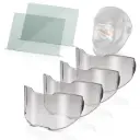 STAHLWERK Schweißhelm Ersatzscheiben 6er Set Ersatzgläser innen und außen| Schweißschutzglas | Visierglas | Schutzgläser EN ISO 16321 für Vollautomatik-Schweißhelm SPLIT 