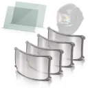 STAHLWERK Schweißhelm Vorsatzscheiben 6er Set | Ersatzgläser innen und außen | Schweißschutzglas | Visierglas | Schutzglas nach EN ISO 16321 | Ersatzscheiben für den Vollautomatik Schweißhelm BOOSTER 