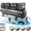 STAHLWERK Kompressor ST-2810 Pro Vollausstattung | 10 bar | 11,83 PS | 8,7 kW | 1500 l/min | 280 L Tank | Ölfrei | Brushless-Motor | 5 Meter Schlauch | Reifenfüller | 3-fach Verteiler | Ausblaspistole 